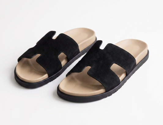 The Comfort Slide — Black Suede