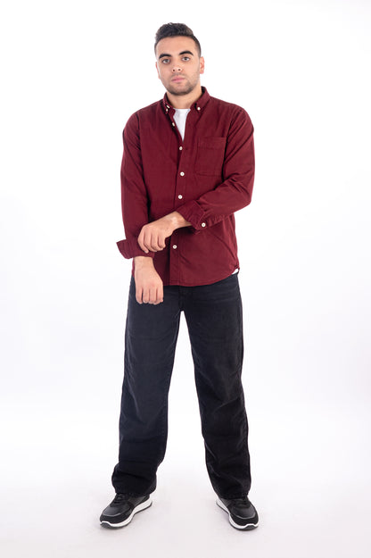 Red Gabardine Shirt