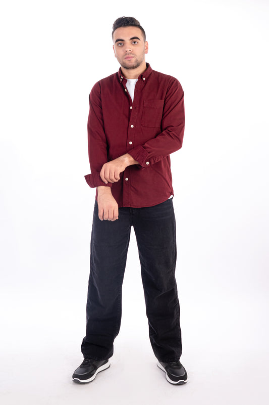 Red Gabardine Shirt
