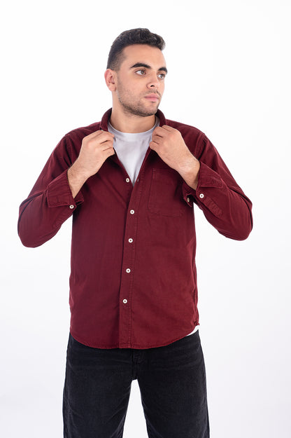 Red Gabardine Shirt