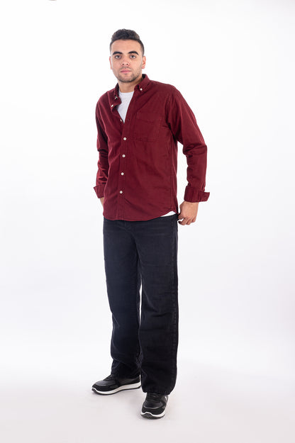 Red Gabardine Shirt