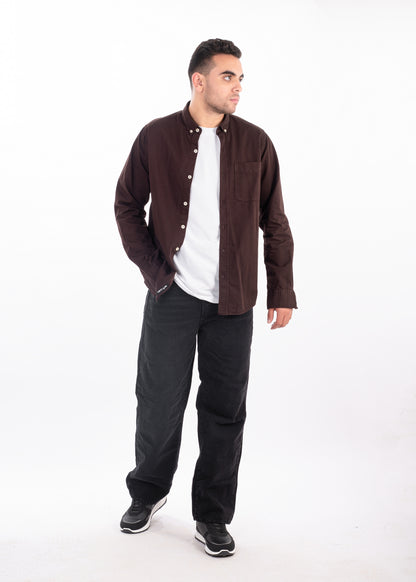 Burnt Brown Gabardine Shirt